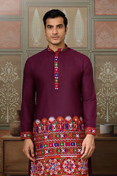 Wine Color Kurta for Men